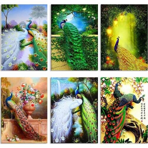 Zooya 5D Diy Diamond Painting Animal Diamond Mosaic Cross Stitch Full Square Diamond Embroidery Peacock Home Decor Gift Jq478