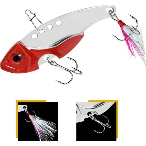 1 Pcs Outdoor Ocean Fishing VIB 7G/12G Diving Swing Type Vibration Type With Hairy Hook Artificial Hard Bait Fishing Tool