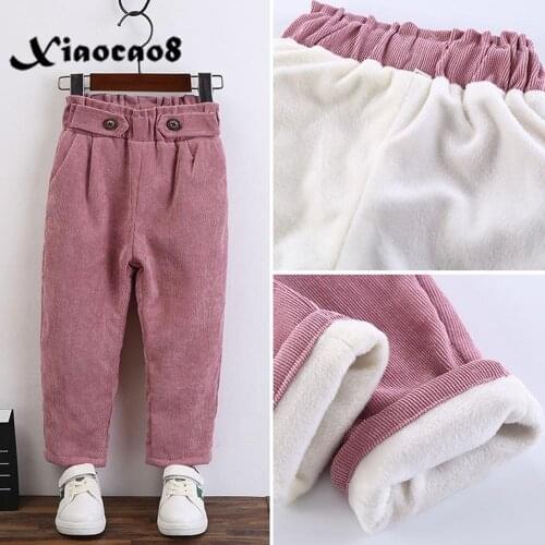 2020 Winter Kids Corduroy Velvet Warm Pants for Girls Toddler Baby Girl Fall Clothes 2-11 Years Children Clothing Trousers