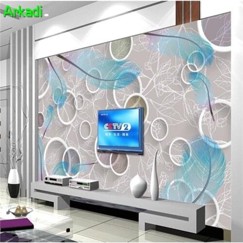 3D Simple Modern Nordic TV Background Wall Decoration Wallpaper Personality Feather Bedroom Living Room Mural Customize Any Size