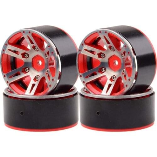 4 PCS Metal 1.9 Inch Beadlock Wheel Rim Hub for 1/10 Axial SCX10 90046 Tamiya CC01 RC4WD D90 RC Rock Crawler Car