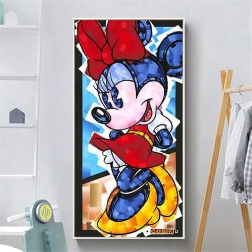 Abstract Disney Mickey Mouse Canvas Painting Cartoon Mural Animation Posters and Print Cuadros Wall Art Picture Kids Room Decor
