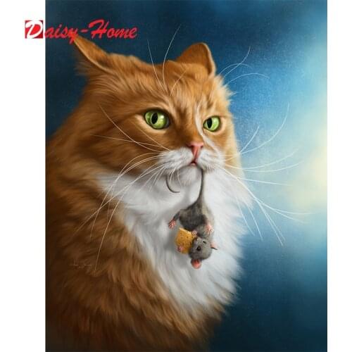 New Animal Pattern 5D Diamond Painting Cat Diamond Embroidery Cats Cross Stitch Full Rhinestone Mosaic Home Decor Gift