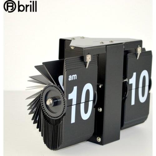 Modern Creative Flip Clock Retro Stainless Steel Desk Watch Strip Digital Clocks Home Decore Office Decoration Modern Table Gift