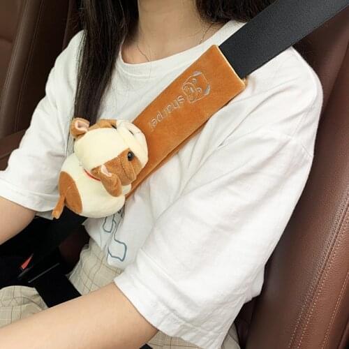 Car Shoulder Safety Belt Cover Cute Cartoon Animals Comfortable Shoulder Pad Protector Automobile Seat Belt Pads Sleeve Cover