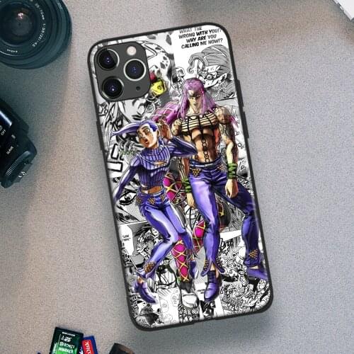 Diavolo and Doppio JoJos Bizarre Anime Soft TPU Glass Phone Case for IPhone SE 6s 7 8 Plus X Xr Xs 11 12 Mini Pro Max Samsung