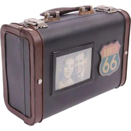 Vintage Suitcase Metal Antique Decor Creative Frame Desktop Trinket Miniature Gift Nostalgic Handmade Hand Painted Quality