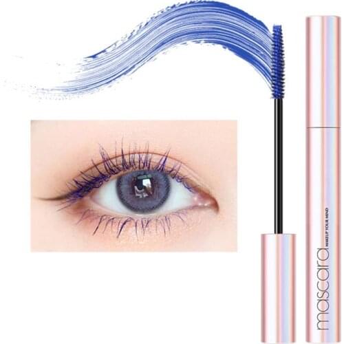 Color Mascara Curling Thick And Long Eyelashes Long-Lasting Waterproof And Anti-Smudge Eye Makeup Fine Brush Color Mascara
