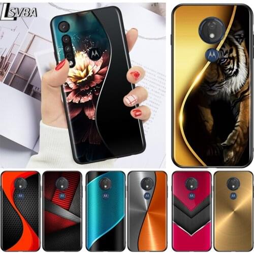 Color Brushed Metal for Motorola G9 G8 G E7 E6 One Play Marco Hyper Fusion Stylus Power Edge Plus Black Phone Case