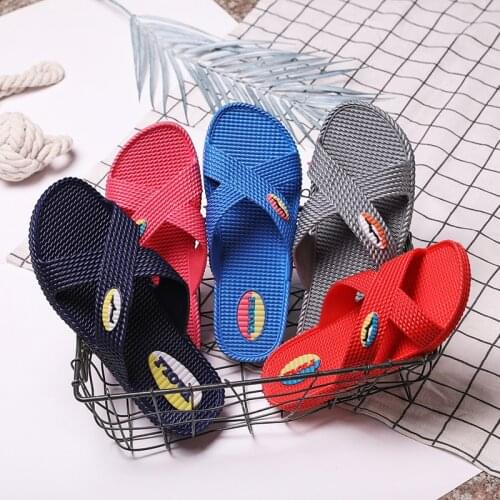 Household Bathroom Bath Slippers Couples Home Cross Slippers Casual PVC Solid Color Slippers Women Mens House Shoes