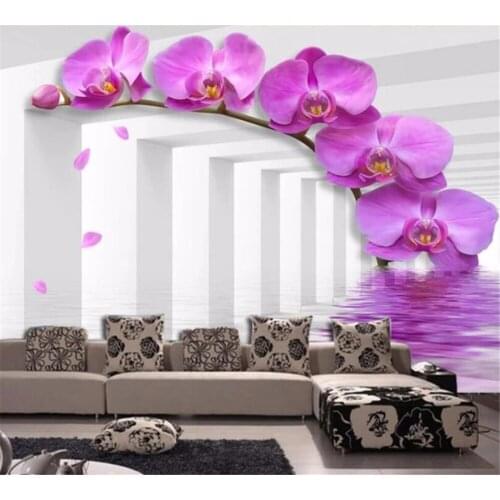 Beibehang Custom wallpaper murals of any size Photo Modern fresh 3D Phalaenopsis creative three-dimensional wall decoration
