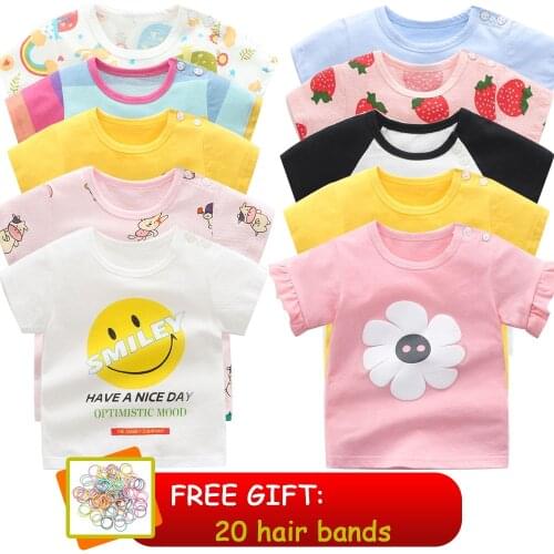Newborn Baby 100%Cotton Toddler Baby Boy Girl T-Shirt Short Sleeve For Kids 3M-5T Clothing Cartoon Bebe Kid Clothes For Summer