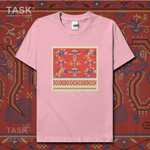 Characteristic national style t-shirt Chinese Ethnic Minorities Zhuang Nationality Pattern Print Slim Men T-Shirt Fashion top 03