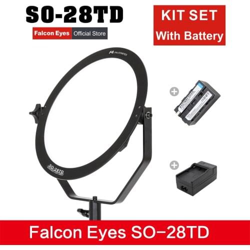 Falcon Eyes SO-28TD kit set video light 28W led panel lamp round soft Studio Light for film Advertisement shooting photography