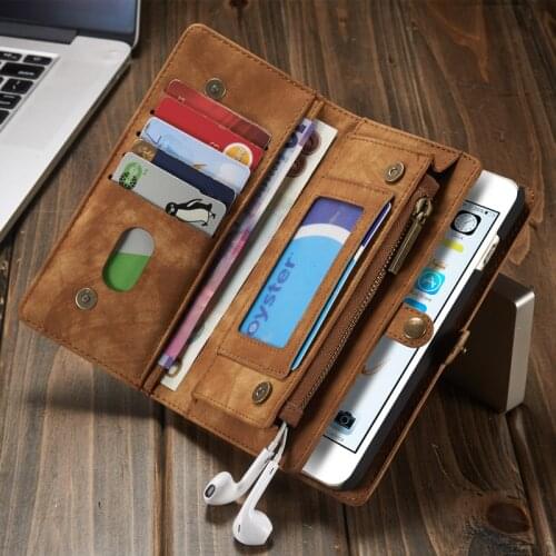 Genuine Leather Wallet Phone case for iPhone X,super organizer wallet money purse cards holder with magnetic detachable case