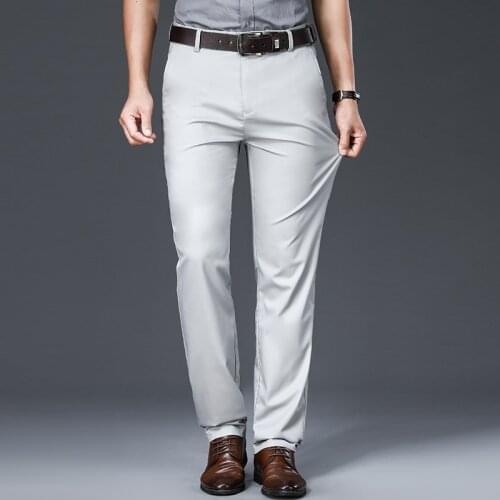Summer Thin Suit Pants Mens High Waist Straight Clothing Formal Male Dress Trousers Classic Business