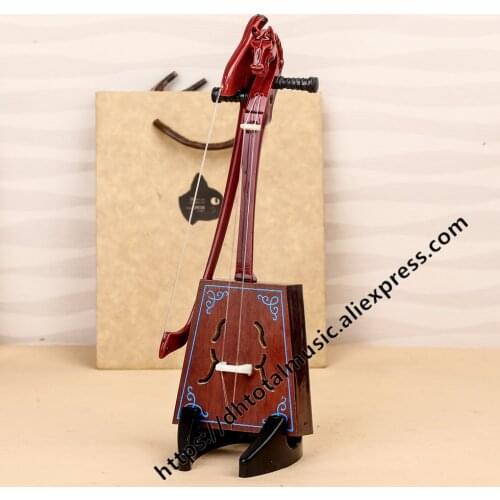 Miniature Morinhuur Model Replica with Case Mini Matouqin Mini Musical Instrument Ornaments Chinese Traditional Gifts