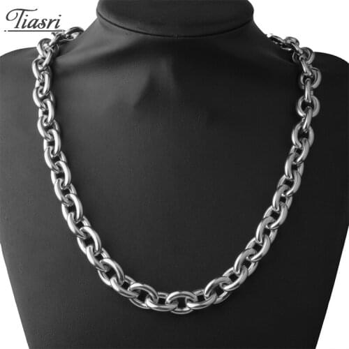 Fashion Goth Stainless Steel Choker Necklaces For Men Women Silver Color Jewelry New Year Friends Gifts Punk Hip-Hop Style 15mm