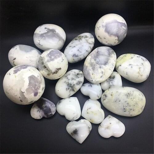 Natual crystal high quality opal mixed shape stone crystal palm polished rolling stone