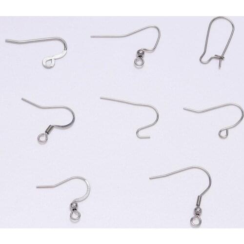 20-50pcs Never Allergy Stainless Steel Earring Hook Ear Wire Hook Findings For DIY Jewelry Making Earring Accessories Wholesale