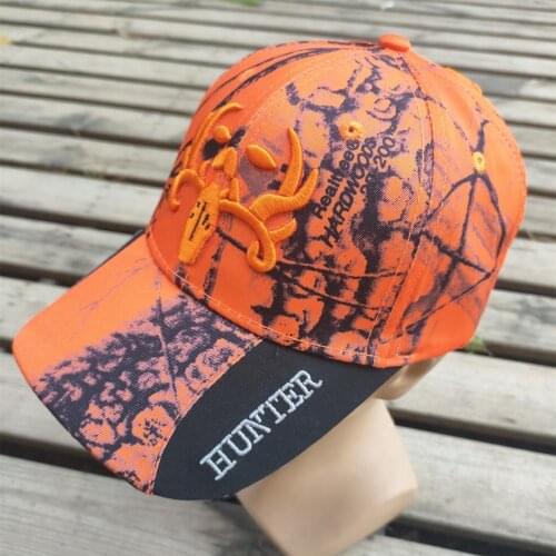 Outdoor Hunting Caps Orange Camouflage Baseball Hat With Moose Dad Snapback Hats Pine Cypress