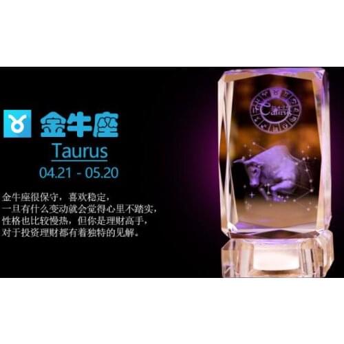 TOP COOL birthday present - Taurus bull constellation constellatory 3D crystal sculpture art statue