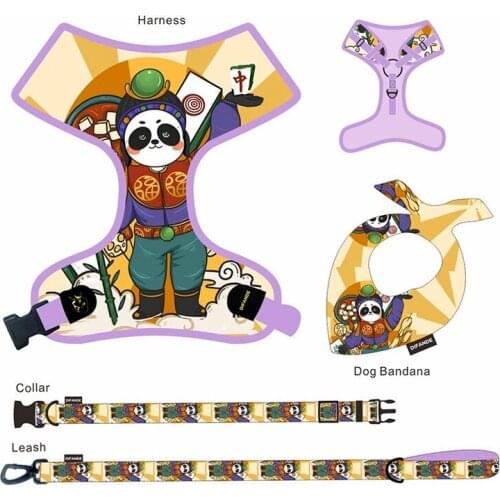 Personalized and Multi-purpose Pet Supplies Dog Leash Pet Chest Harness Set Dog Leash Garbage Bag Collar Saliva Towel Set