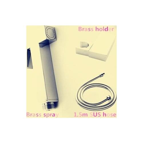 Bidet toilet seat sprayer gun Solid brass Hygienic Shower set Portable bidet with brass chrome shower holder and 1.5m hose