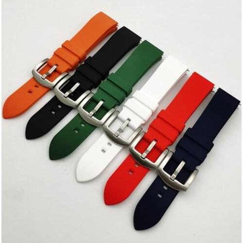 Silicone Watch Strap 18mm 19mm 20mm 21mm 22mm 24mm Sport Watchband Black Red Wristband Quick Release Spring Bar for Huawei Watch