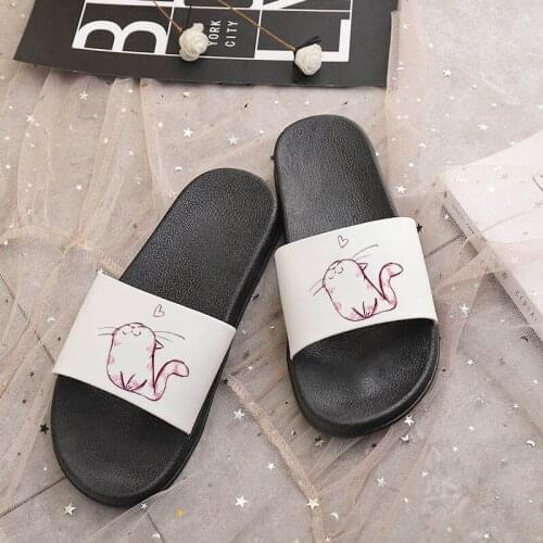 Sandals Women Summer 2021 Kawaii Cat Cartoon Female Slippers Home Indoor Non-slip Flip Flops Beach Ladies Slipper Oversize41