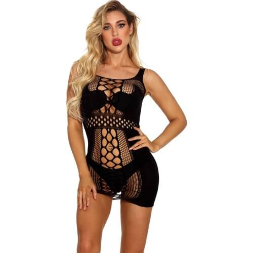 Sexy Women Dresses Summer Clothing Lingerie Transparent Mesh Crochet Dress Vestido Feminino Night Club Party Wear Bodycon Dress