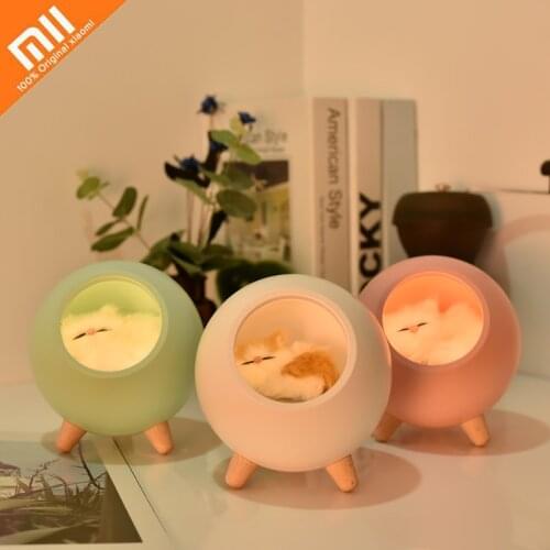 Xiaomi Cute Cat House Touch Dimming Night Light LED Kid Baby Bedroom Home Modern Indoor Study Bedside Decoration Gift Lamp