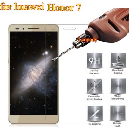 Tempered glass FOR Huawei Honor 7 Screen Protector Protective Film FOR huawei 7 mobile phone smartphone elephone