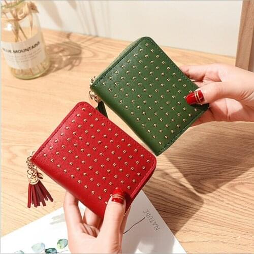2021 Tassel Women Wallet Small Cute Wallet Women Short Leather Women Wallets Zipper Purses Portefeuille Female Purse Clutch