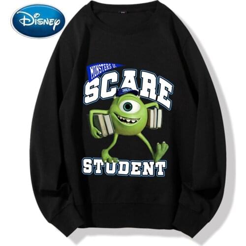 Disney Sweatshirt Fashion Monsters University Mike Letter Cartoon Print Casual Women Unisex Long Sleeve Jumper Tee Tops 8 Colors