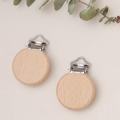 10 Pcs/lot Baby Pacifier Clips Metal Wooden Baby Pacifier Holder Infant Pacifier Clips Dummy Clips DIY Pacifier Chain Accessory