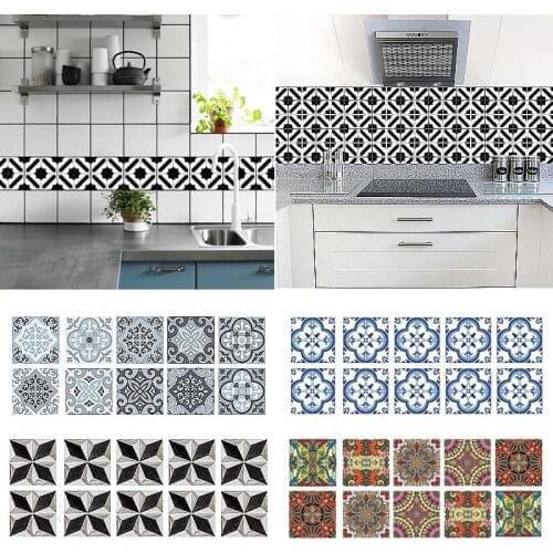 10pcs,Tiles Stickers,Wall Sticker,PVC,Wallpaper,homedécor,Wall Decal,Kitchen Accessories,DIY,creative home,Waterproof,Bathroom