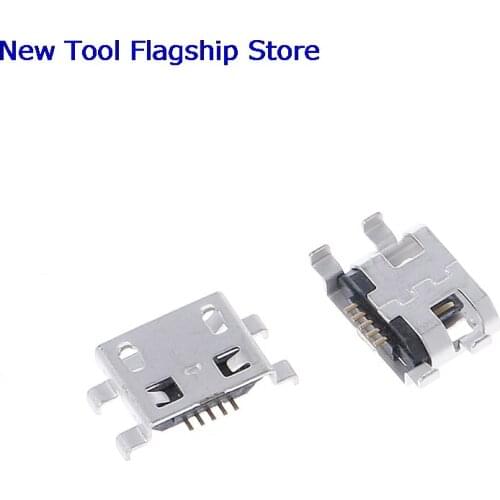10 Pcs Type B Micro USB 5 Pin Female Charger Mount Jack Connector Port Socket