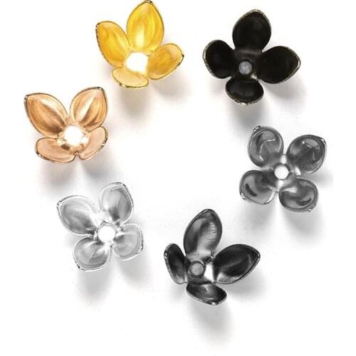 100pcs/lot 6 mm Bulk Metal Gold Plated Flower Loose Sparer Apart End Bead Caps For Jewelry Making Bracelet Findings Accessories