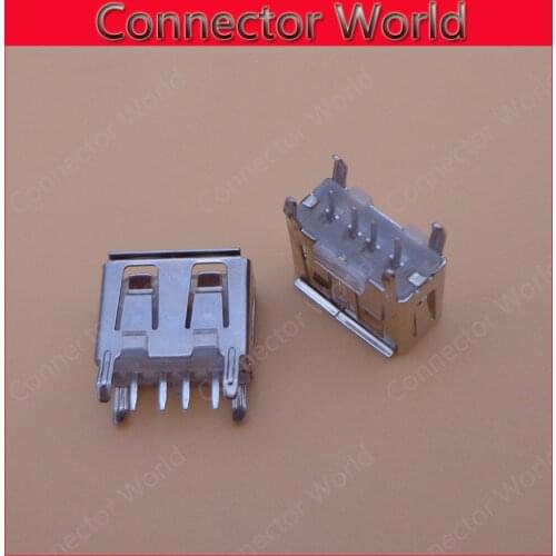 100pcs laptop motherboard micro 2.0 USB 4pin 4 pin DC white A Type Flat Angle 180 Degree Female PCB Connector Socket Jack Plug