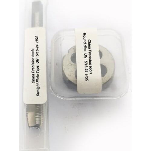 2pcs HSS Right Hand thread tap and die set UNC 5/16 Unified Screw dies taps sets 5/16-20 5/16-24 5/16-27 5/16-28 5/16-32 5/16-40