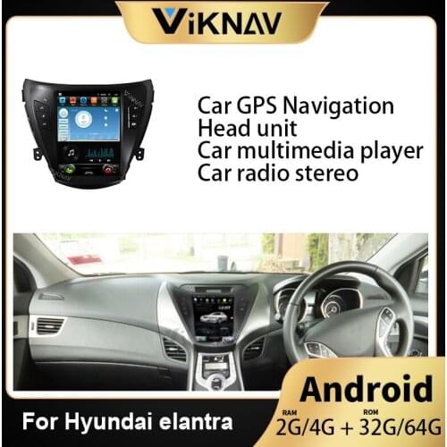 2din android car DVD player Tesla Style GPS navigation For hyundai elantra 2012 2013 2014 2015 car auto radio multimedia player