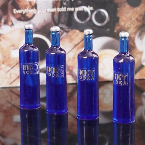 4Pcs Mini Wine Bottles Model 1:12 for Doll House Decoration Pretend Play Furniture Toys New