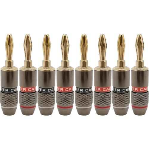 6/8/10 Pcs Banana Plug Screw Speaker Plug Audio Connector Gold Plated Pure Copper Solder-free Speaker Adapter Wire Connector
