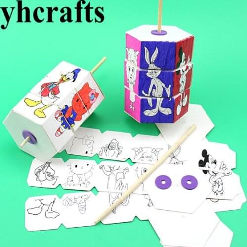 6PCS/LOT DIY & Paint puzzle animals Create your own Early learning educational toys Kindergarten arts and crafts Creative fun