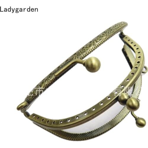 Arch Double Clips Purse Bag Frame Clasp Handle Metal Beads Clasp Lock DIY Clutch Handbag Making Double Layer Frame Purse Handle