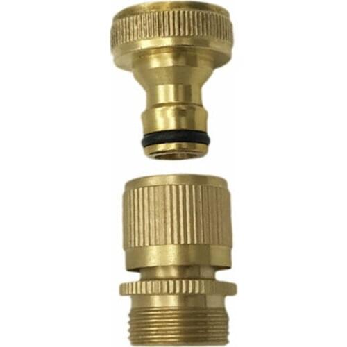 Garden Hose Quick Connector 3/4 GHT Brass Easy To Connect Fittings Combo Part