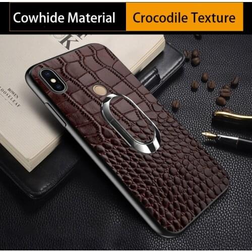 Genuine Leather Phone Case For Xiaomi Mi 8 8SE 8Explorer 6 Mix 2s A2 case Cowhide bracket Back Cover