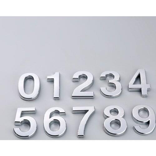 1pc 0 to 9 Numeral Door Plaque House Drawer Sign Plating Gate Digits 3D Plastic Number Tag Hotel Home Sticker Address Door Label