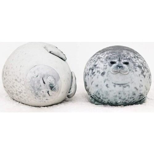 30/40/60cm Sea Lion Doll Plush Stuffed Toy Kids Sleeping Back Cushion Cute Angry Blob Seal Pillow Chubby Sea Lion And Hairpin